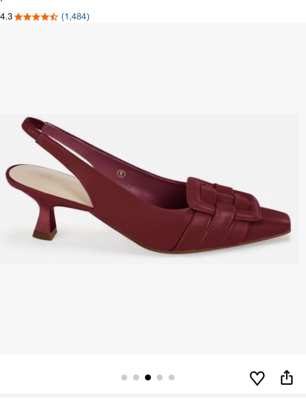 Women's Slingback Kitten Heel Loafer in Wine sz 8